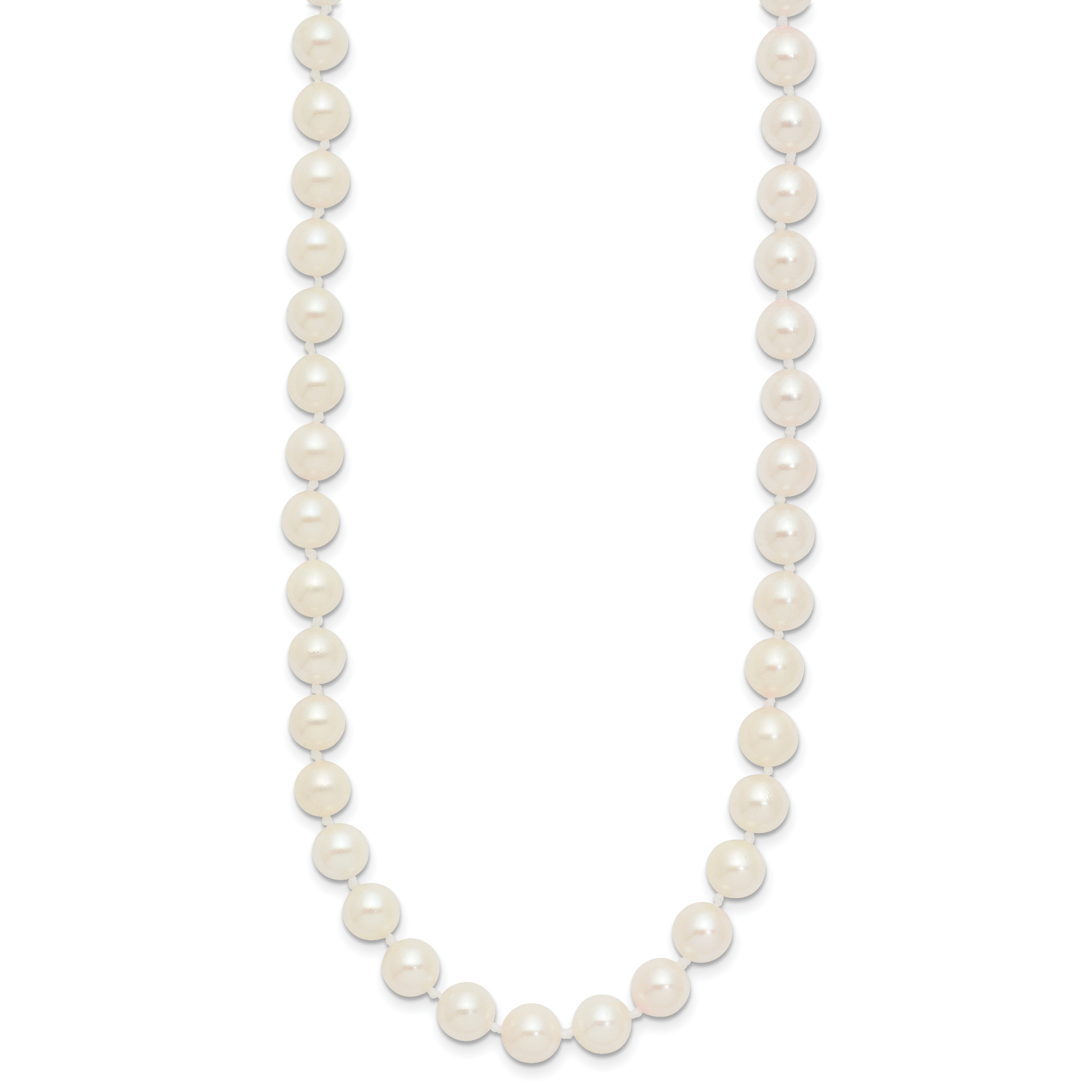 14k 6-7mm White Round Akoya Saltwater Cultured Pearl Necklace