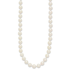 14k 6-7mm White Round Akoya Saltwater Cultured Pearl 24 inch Necklace