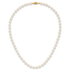14k 6-7mm White Round Akoya Saltwater Cultured Pearl Necklace
