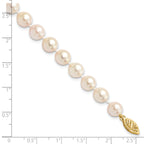 14k 7-8mm White Round Akoya Saltwater Cultured Pearl Necklace