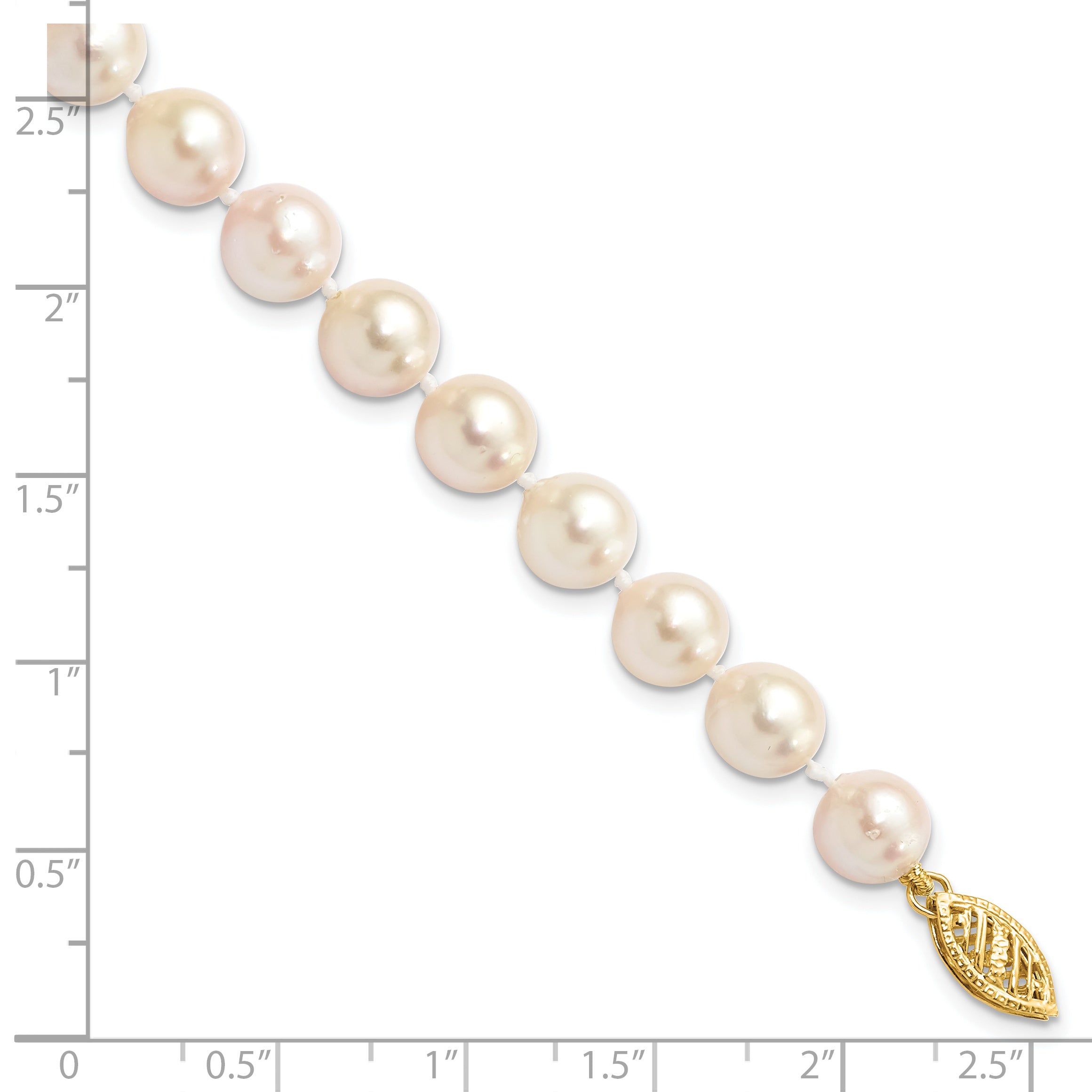 14k 7-8mm White Round Akoya Saltwater Cultured Pearl Necklace