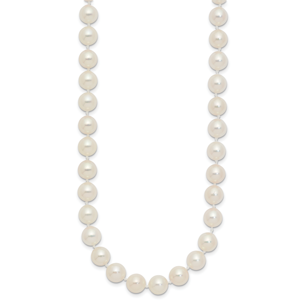 14k 7-8mm White Round Akoya Saltwater Cultured Pearl Necklace