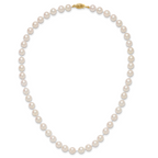 14k 7-8mm White Round Akoya Saltwater Cultured Pearl Necklace
