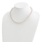14k 7-8mm White Round Akoya Saltwater Cultured Pearl Necklace