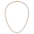 14k 7-8mm White Round Akoya Saltwater Cultured Pearl Necklace
