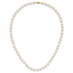 14k 7-8mm White Round Akoya Saltwater Cultured Pearl Necklace