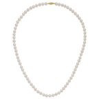 14k 7-8mm White Round Akoya Saltwater Cultured Pearl Necklace