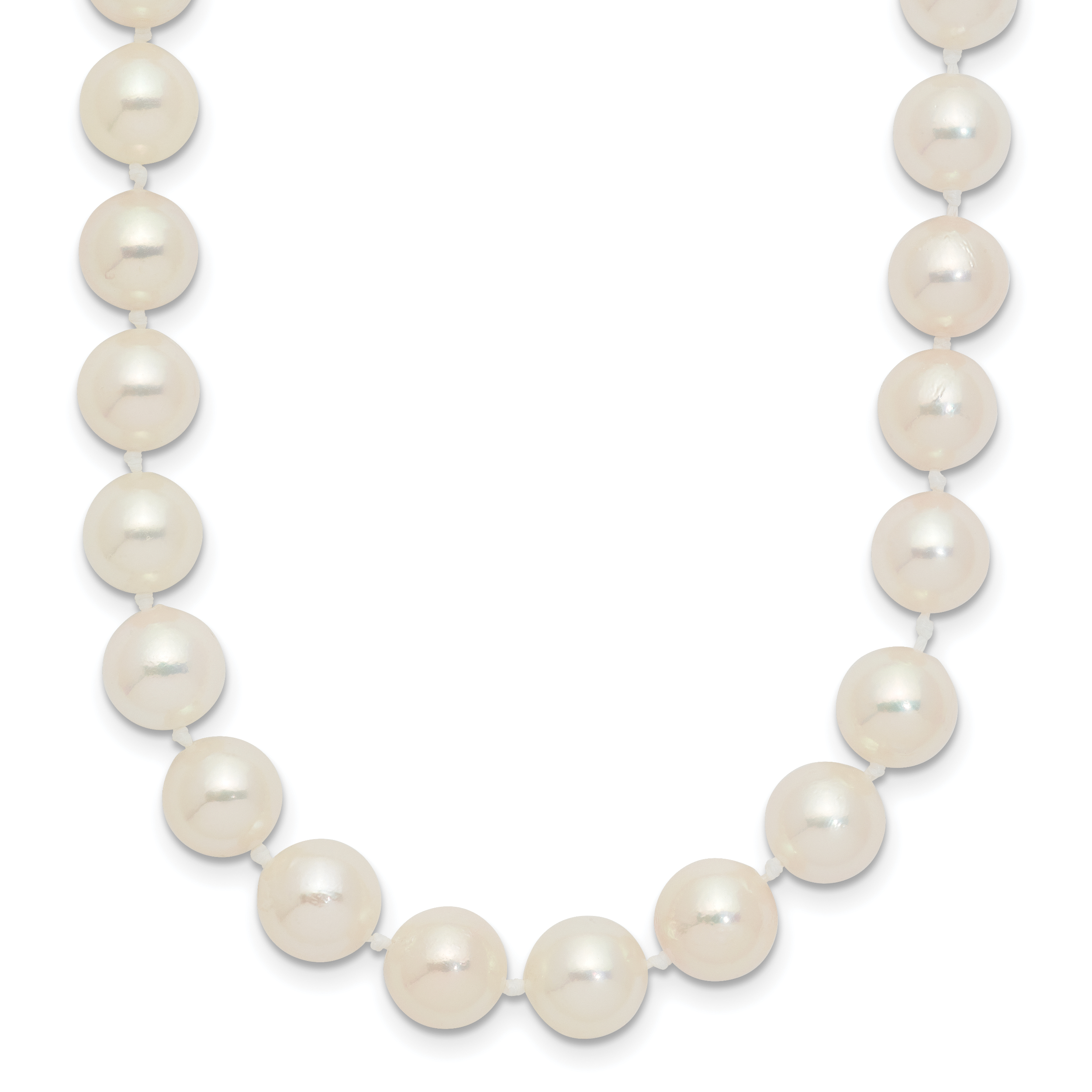 14k 7-8mm White Round Akoya Saltwater Cultured Pearl Necklace