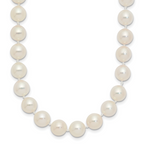 14k 7-8mm White Round Akoya Saltwater Cultured Pearl Necklace