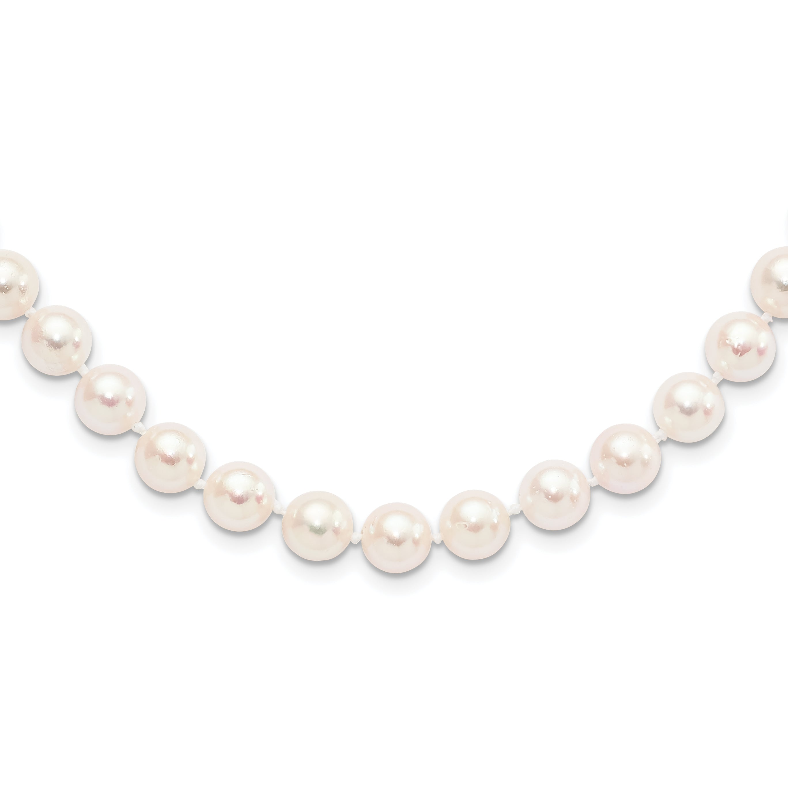 14k 8-9mm White Round Akoya Saltwater Cultured Pearl 18 inch Necklace Main image