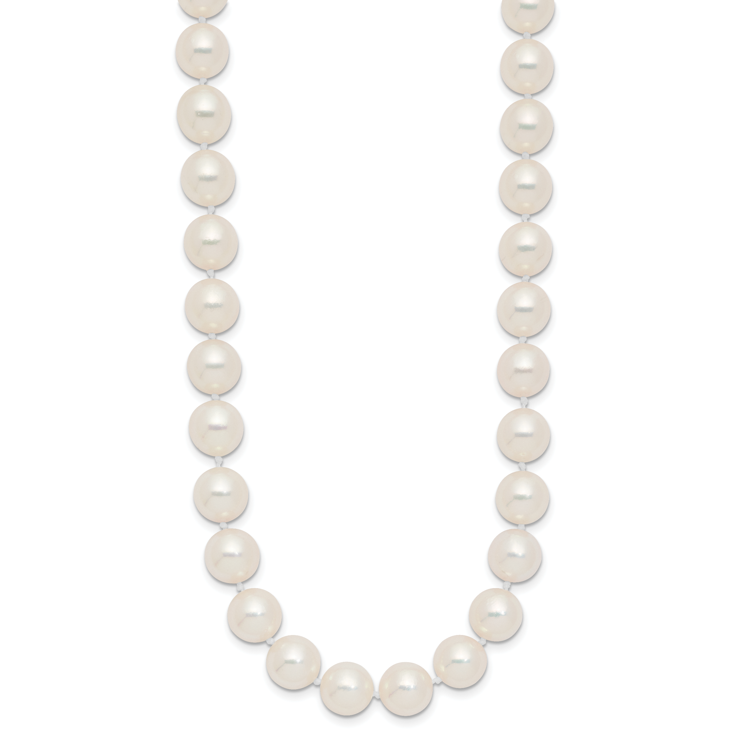 14k Polished 9-10mm Round White Akoya Saltwater Cultured Pearl 18 inch Necklace Secondary image