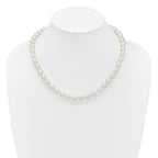 14k Polished 9-10mm Round White Akoya Saltwater Cultured Pearl 18 inch Necklace
