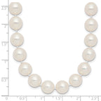 14k Polished 9-10mm Round White Akoya Saltwater Cultured Pearl 18 inch Necklace