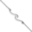 Sterling Silver Rhodium-plated Polished Wave 7 inch with a 1 inch extention Bracelet
