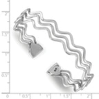 Sterling Silver Rhodium-plated Polished Multi Wave Bangle
