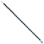 14k White Gold 5-6mm Black Round Akoya Saltwater Cultured Pearl 7 inch Bracelet