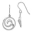 Sterling Silver Rhodium-Plated Polished and Brushed Double Wave Dangle Earrings