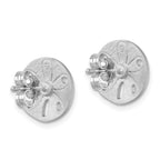 Sterling Silver Rhodium-Plated Textured Sand Dollar Post Earrings