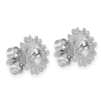 Sterling Silver Rhodium-Plated Polished Yellow Crystal Sun Post Earrings