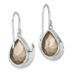 Sterling Silver Rhodium-plated Crystal Mermaid Tail Dangle Earrings
