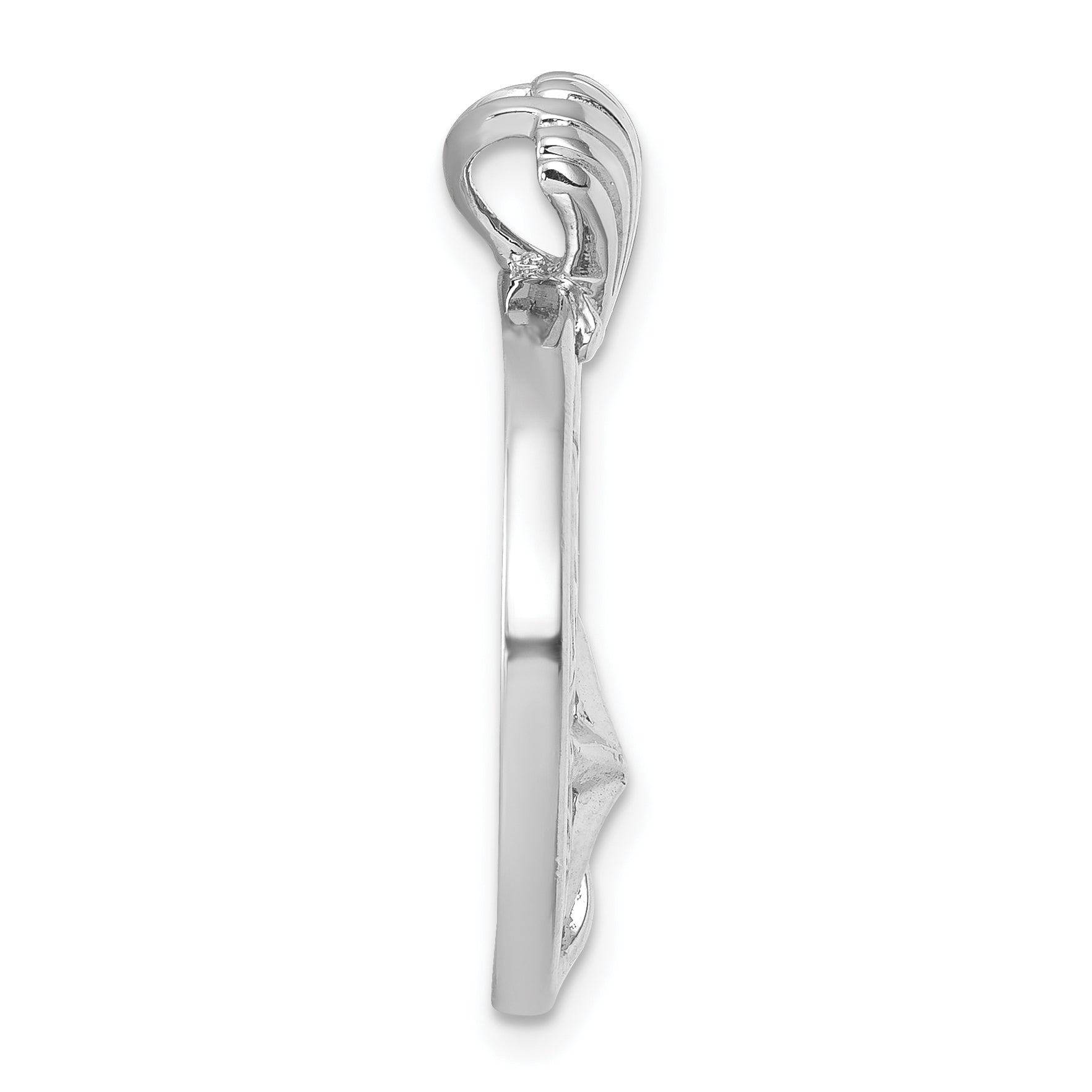 Sterling Silver Rhodium-plated Polished Starfish and Scallop Shell Reef Pendant Secondary image