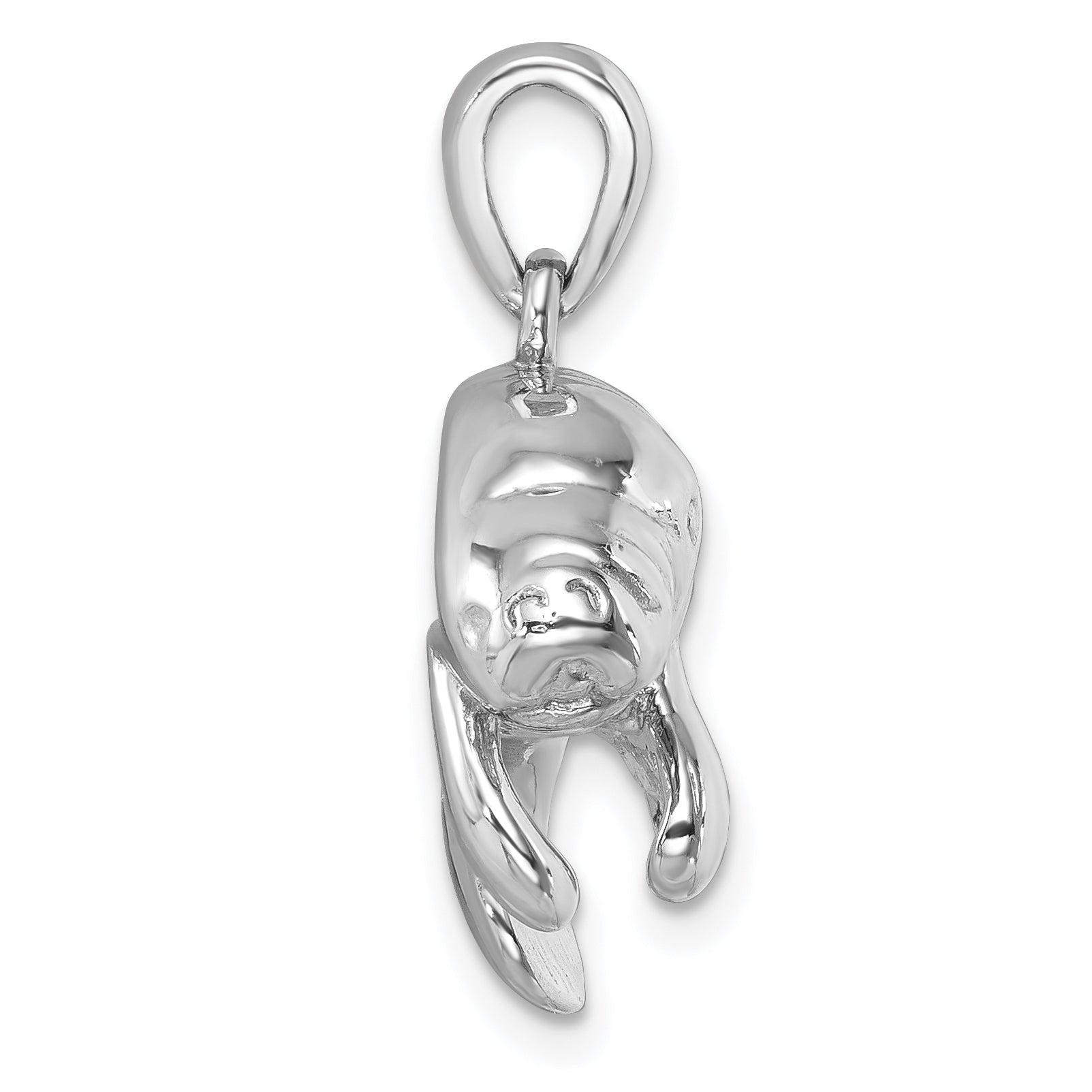 Sterling Silver Rhodium-Plated Medium Manatee Pendant Secondary image