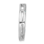 Sterling Silver Rhodium-Plated Polished CZ Wave Chain Slide