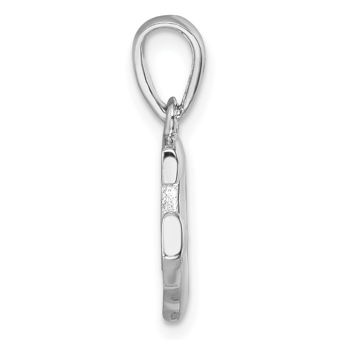 Sterling Silver Rhodium-Plated Polished Anchor Pendant Secondary image