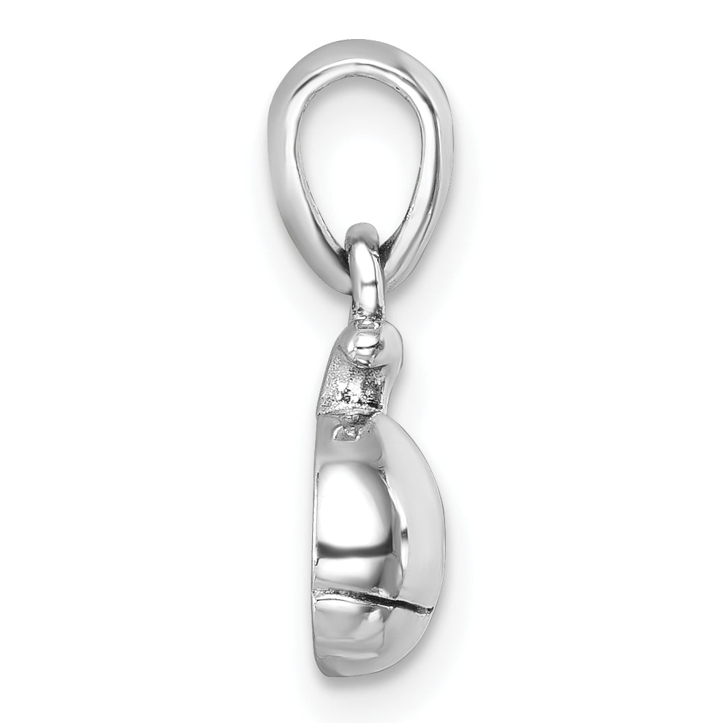 Sterling Silver Rhodium-Plated Polished Whale Pendant Secondary image