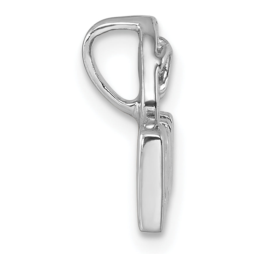 Sterling Silver Rh-Plated Polished Double Flipflop & 'Beach' Chain Slide Secondary image