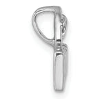 Sterling Silver Rh-Plated Polished Double Flipflop & 'Beach' Chain Slide