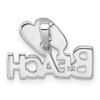 Sterling Silver Rh-Plated Polished Double Flipflop & 'Beach' Chain Slide