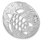 Sterling Silver Rhodium-Plated Polished and Textured Cutout Turtle Chain Slide
