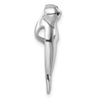 Sterling Silver Rhodium-plated Polished CZ Eye Harbor Seal Pendant