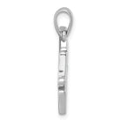 Sterling Silver Rhodium-Plated Polished 'Make Waves' with Crystal Pendant