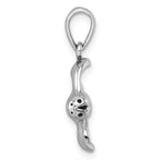 Sterling Silver Rhodium-plated Polished Cownose Stingray Pendant