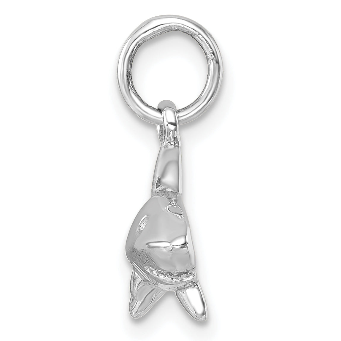 Sterling Silver Rhodium-Plated Polished Shark Pendant Secondary image