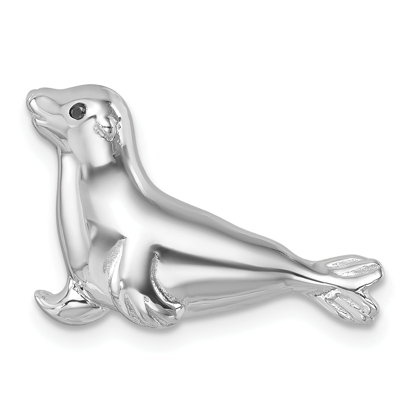 Sterling Silver Rhodium-plated Polished Sea Lion Pendant Main image
