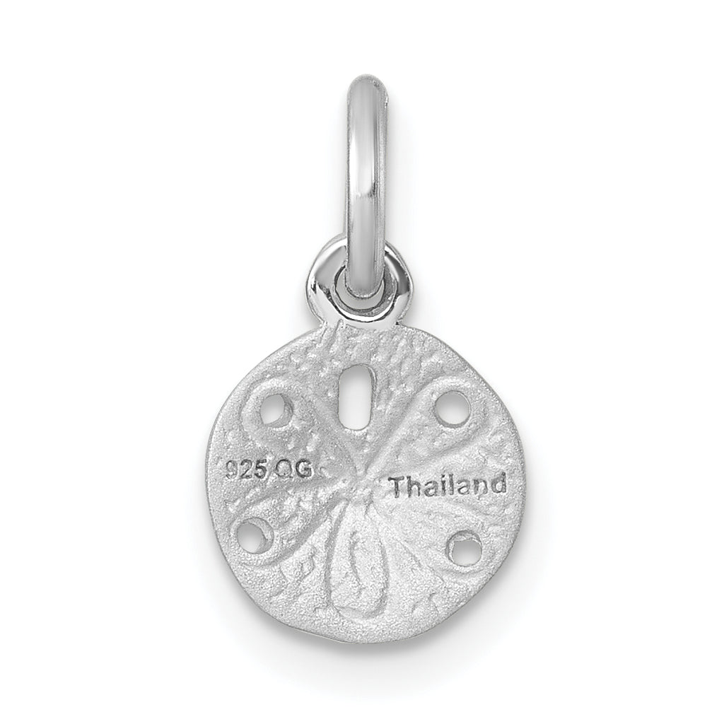 Sterling Silver Rhodium-Plated Mini Sand Dollar Charm