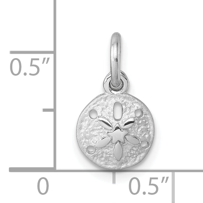 Sterling Silver Rhodium-Plated Mini Sand Dollar Charm