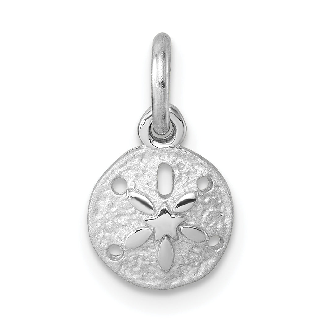 Sterling Silver Rhodium-Plated Mini Sand Dollar Charm Main image