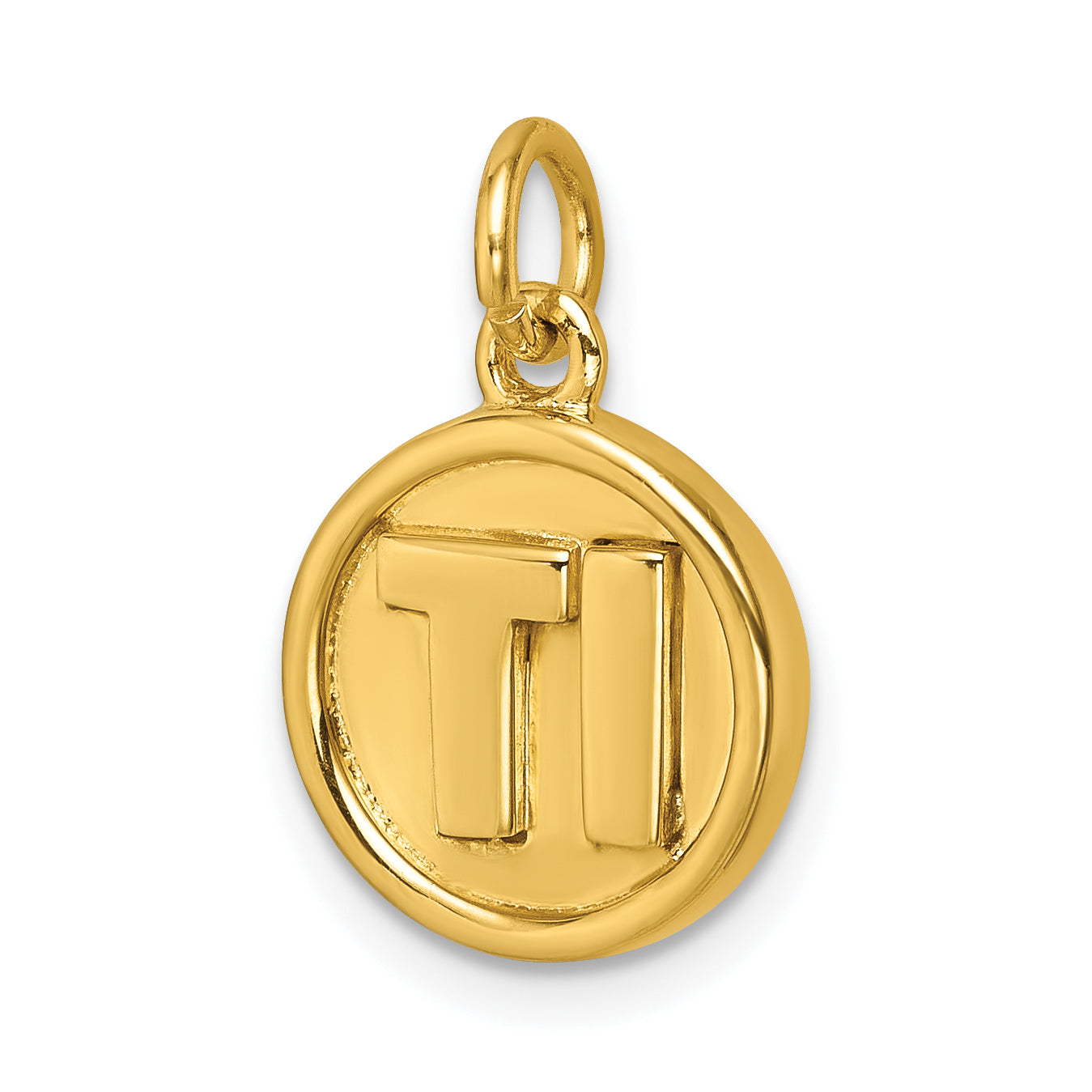 Sterling Silver Vermeil 'Ti' Round Charm