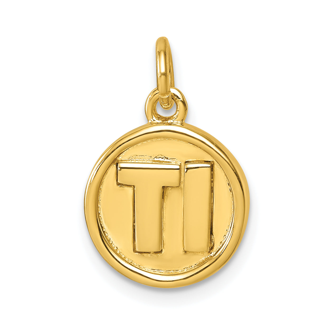 Sterling Silver Vermeil 'Ti' Round Charm Main image