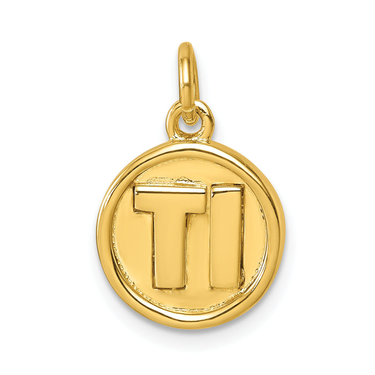 Sterling Silver Vermeil 'Ti' Round Charm