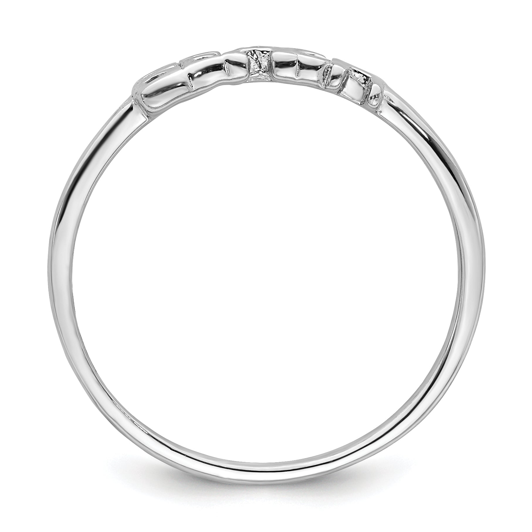 Sterling Silver Rhodium-plated Polished BEACH Ring Secondary image