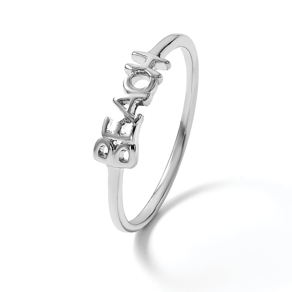 Sterling Silver Rhodium-plated Polished BEACH Ring