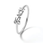 Sterling Silver Rhodium-plated Polished BEACH Ring