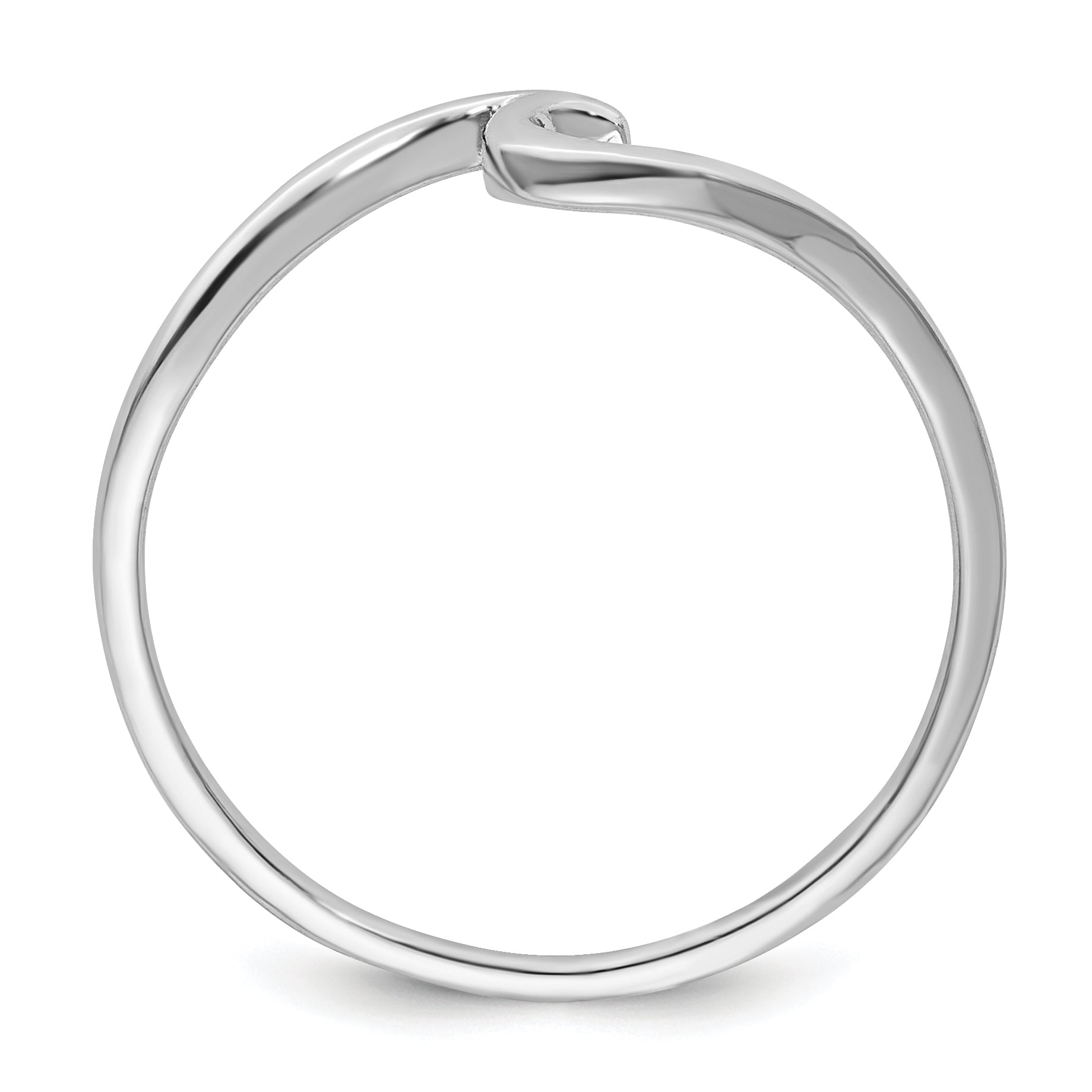 Sterling Silver Rhodium-Plated Polished Wave Ring Secondary image