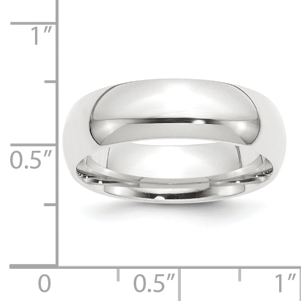 Platinum 8mm Lightweight Comfort-Fit Wedding Band Size 12