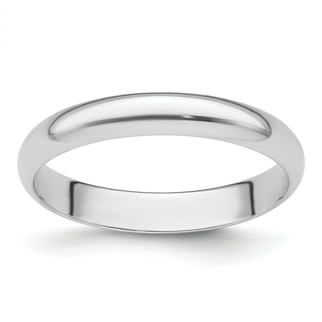 Platinum 3mm Half Round Featherweight Wedding Band